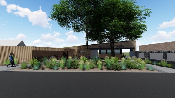 ZOO Hodonín - vstupní prostor areálu, pokladny, WC