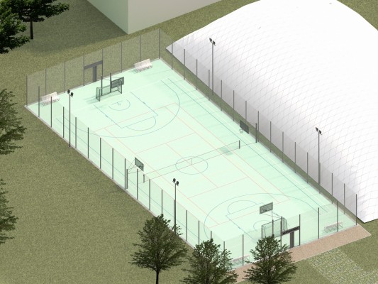 V areálu sportoviště U Červených domků vzniká nové multifunkční hřiště