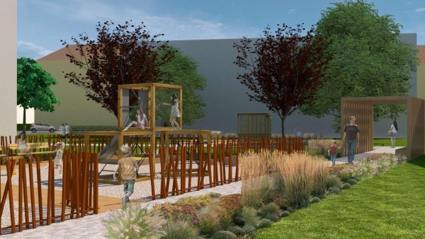 Obnova veřejného prostranství lokality I. Olbrachta a J. Suka v Hodoníně