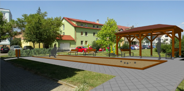 zakreslení hřiště dle projektové dokumentace